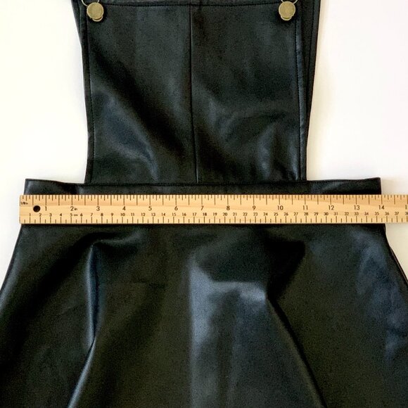 Akira Faux Leather Black Overalls Dress Whimsigoth Fairy Vampire Goth Vampire - Picture 14 of 15